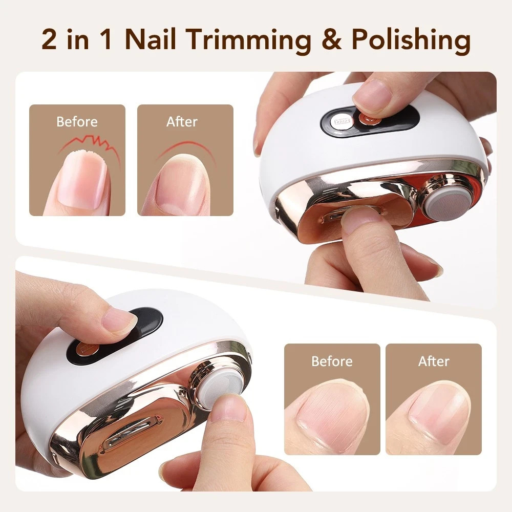 Automatic Electric Toe Nail Clippers Trimmer LED Light with 3 Adjustable Speeds
