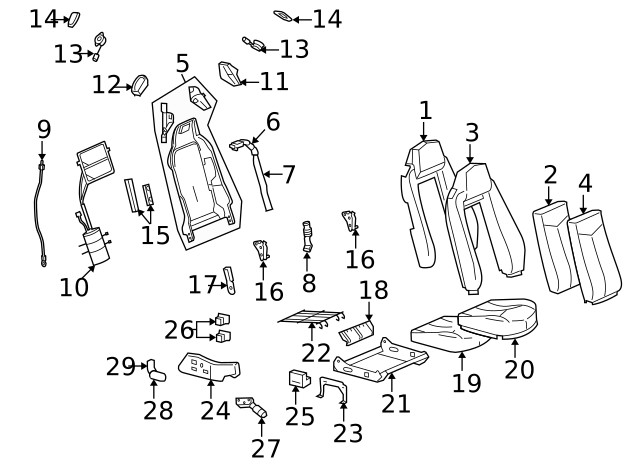 Genuine GM Seat Frame 88994350