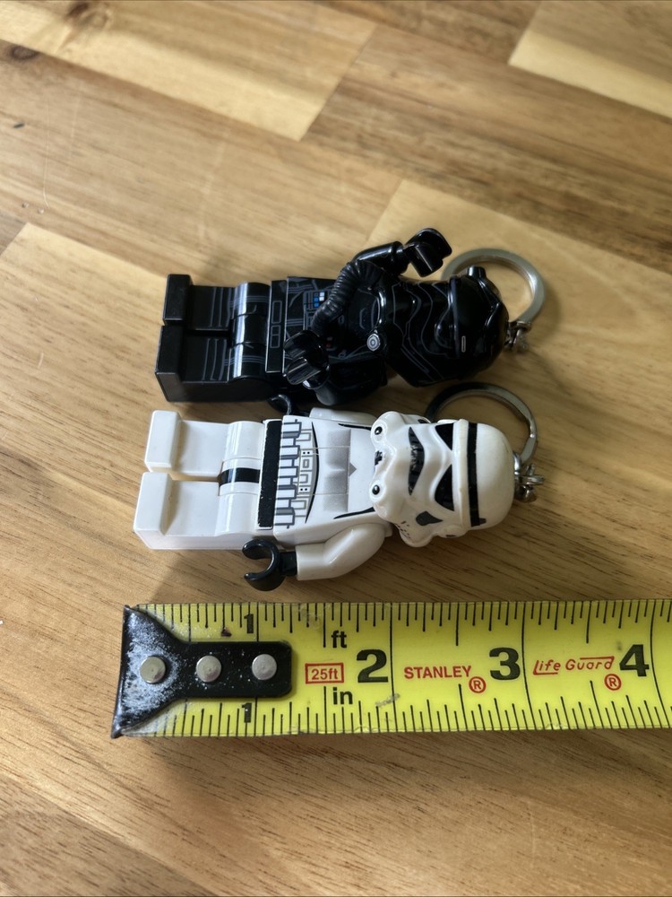(2) LEGO® LED Key Lights - First Order Pilot, Stormtrooper - WORKS!