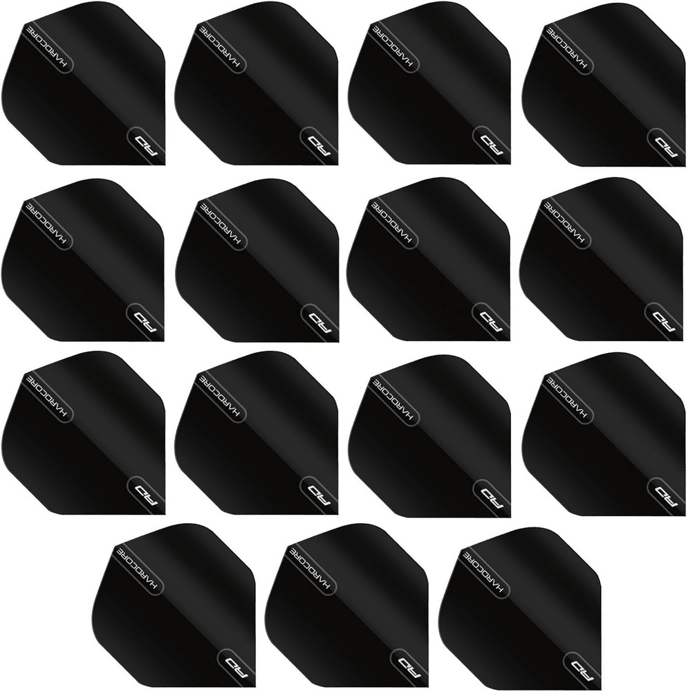 RED DRAGON Hardcore Black Extra Thick Standard Dart Flights - 5 Sets black
