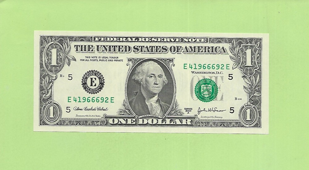 2003A ..UNCIRC $1  E 4196 6692 E  .... 2003A $1  E-E      NICE NOTE          FRN
