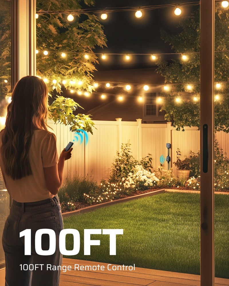 DEWENWILS Dusk to Dawn Dimmer, Wireless Remote Control, Waterproof, 100 FT Range