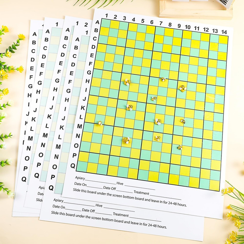 6 PCS Varroa Mite Counting Board 10Frame Screened Bottom Beekeeping Supply