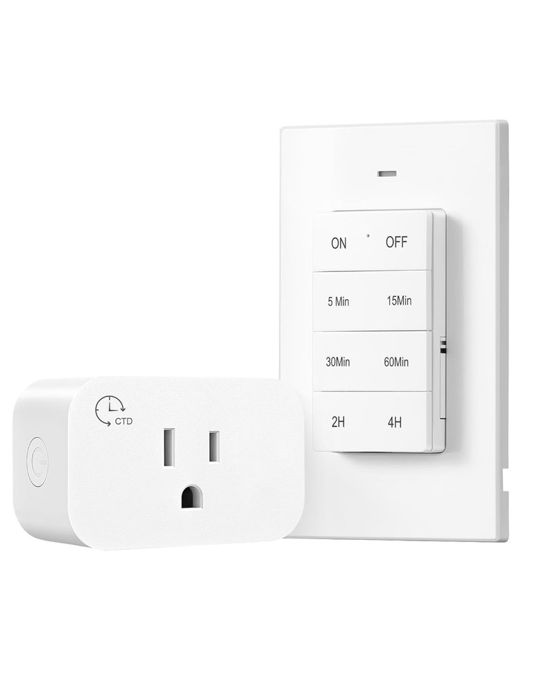 2 Pack Indoor Outlet Timer with Remote Control, 15A Countdown for Appliances