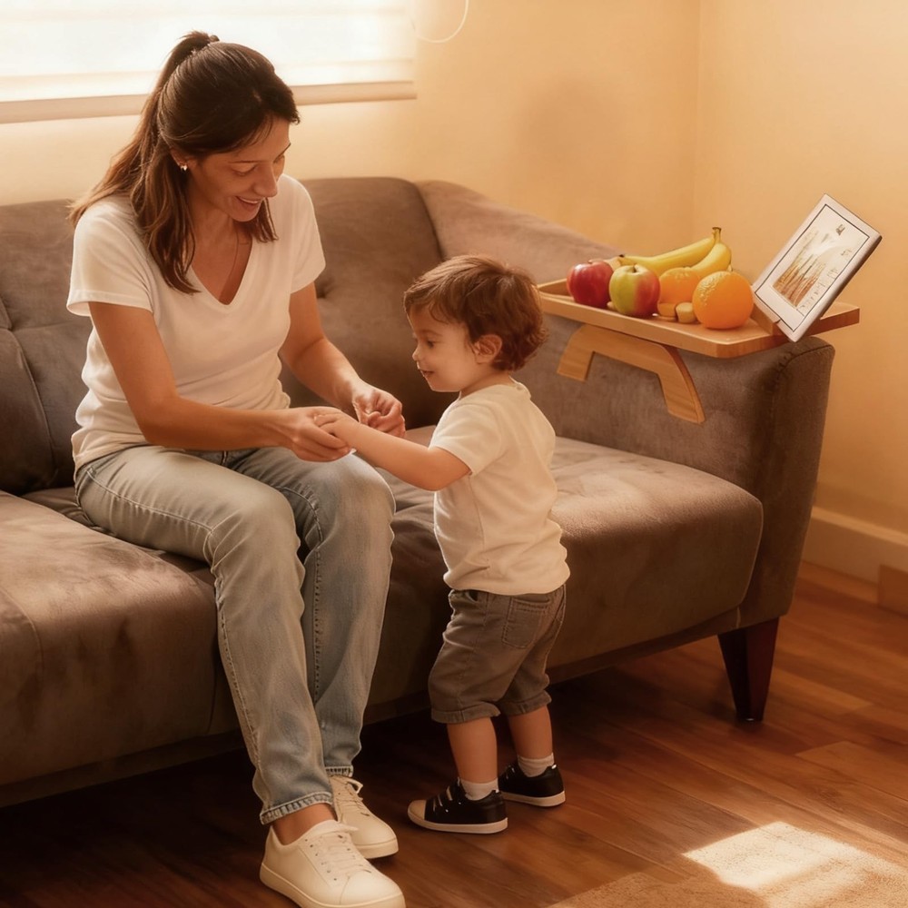 Couch Trays & Sofa Armrest Table - Multi-Functional Arm Trayes for Couch, Per...