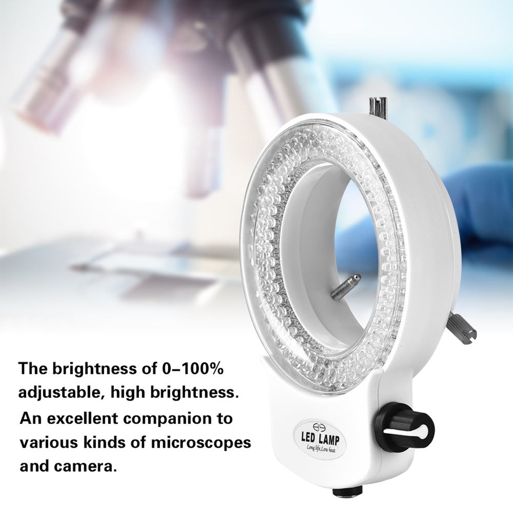 Microscope Camera 144LED Beads Light-Source Brightness Adjustable Ring Lamp EU