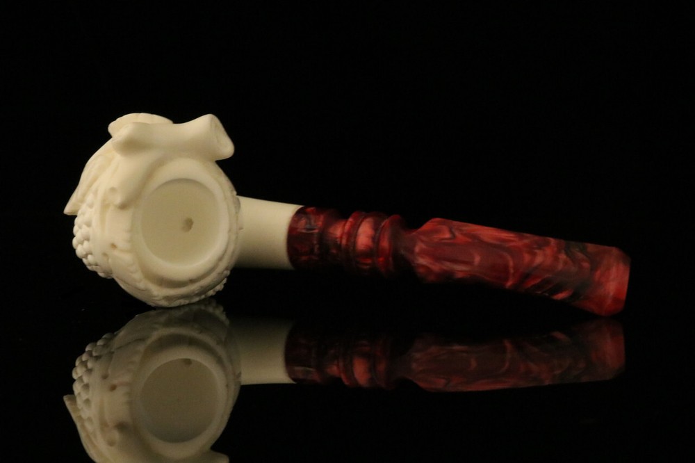 srv - Bacchus Block Meerschaum Pipe with fitted case M2182