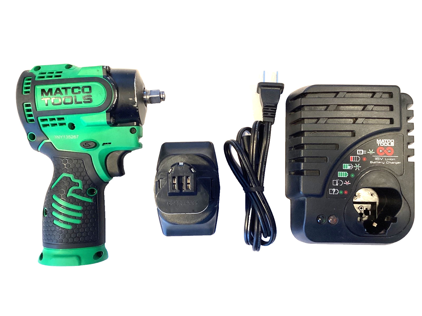 Matco 3/8” Drive 16 Volt Brushless Cordless Stubby Impact Wrench MCL1638SIW NICE