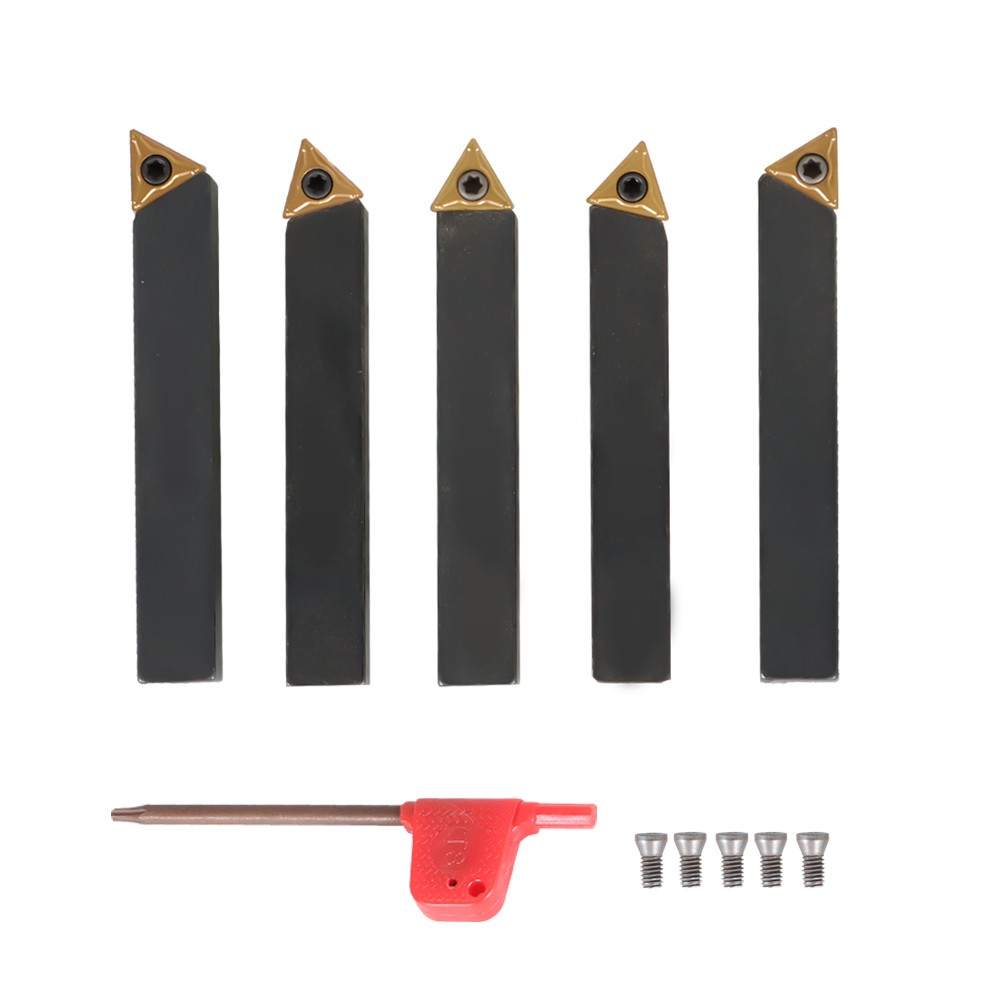 5Pack 3/8" Indexable Carbide Turning Inserts Holder Set for Machining Lathes