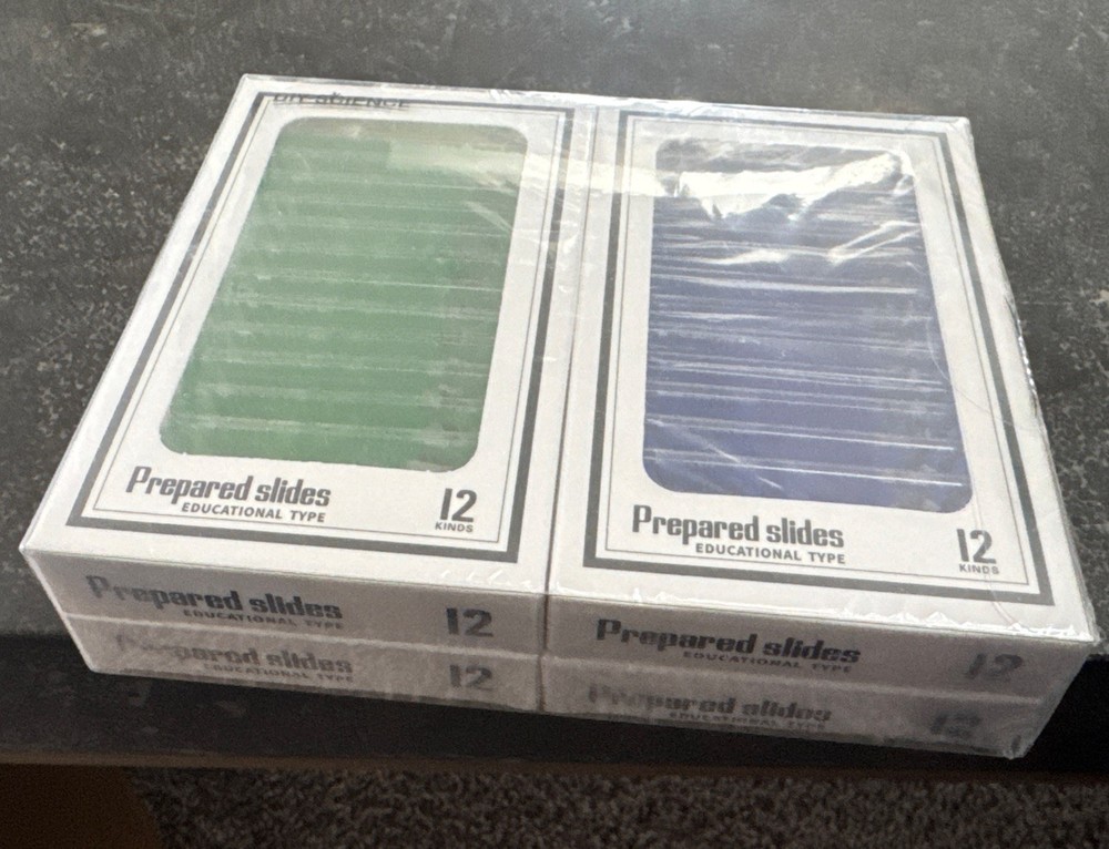 48Pcs Prepared Microscope Slides Specimen Animals Insects Plants Flowers, Etc.