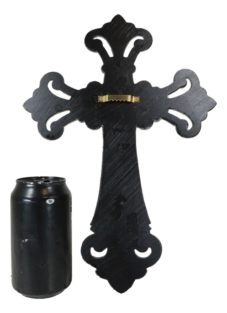 Southwestern Silver Tuscan Fleur De Lis Scrollwork Turquoise Rocks Wall Cross