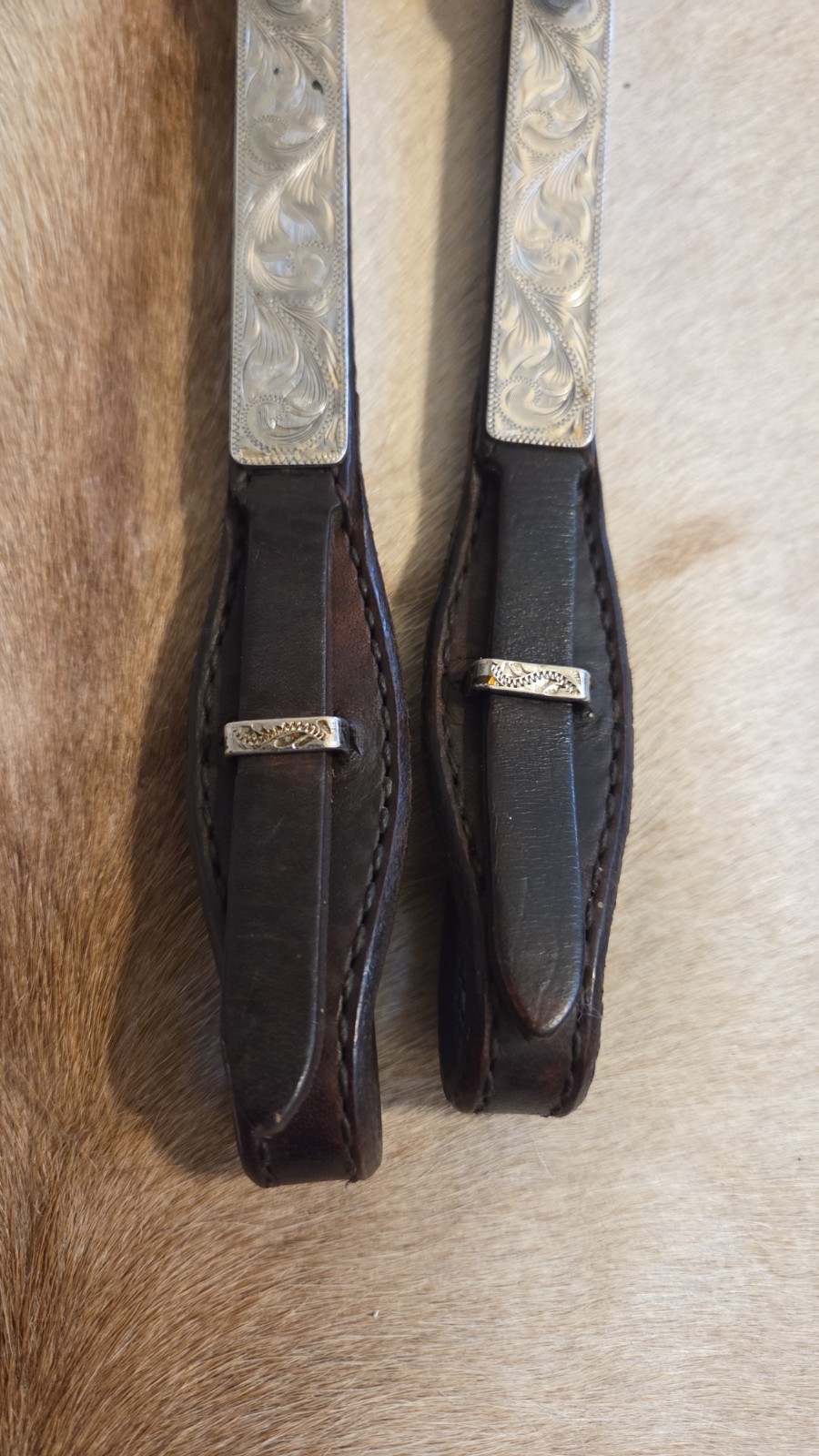 VTG SUNSET TRAILS STERLING SILVER QUCK CHANGE SHOW HEADSTALL RANCH HORSE BRIDLE