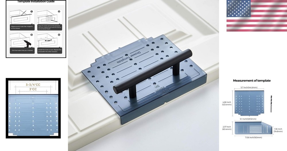 Professional Cabinet Knob & Pull Installation Template Kit – Easy Setup Included