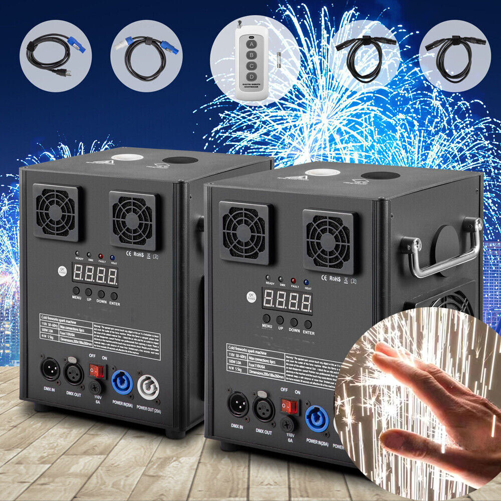 2PCS 700W Cold Spark Machine Stage Effect DMX Firework Machine OR