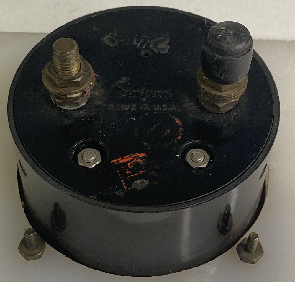Vintage Simpson Model 27 DC Electrical Panel Gauge Direct Current Amp Meter 0-15