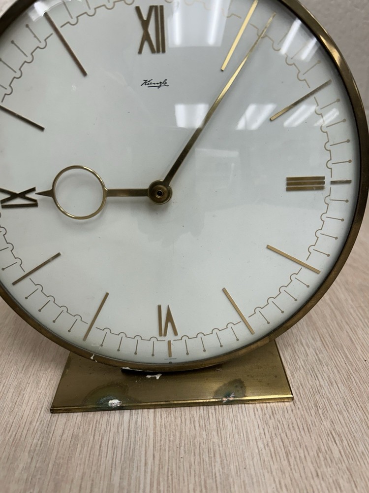KIENZLE ART DECO TABLE CLOCK BRASS MADE IN GERMANY