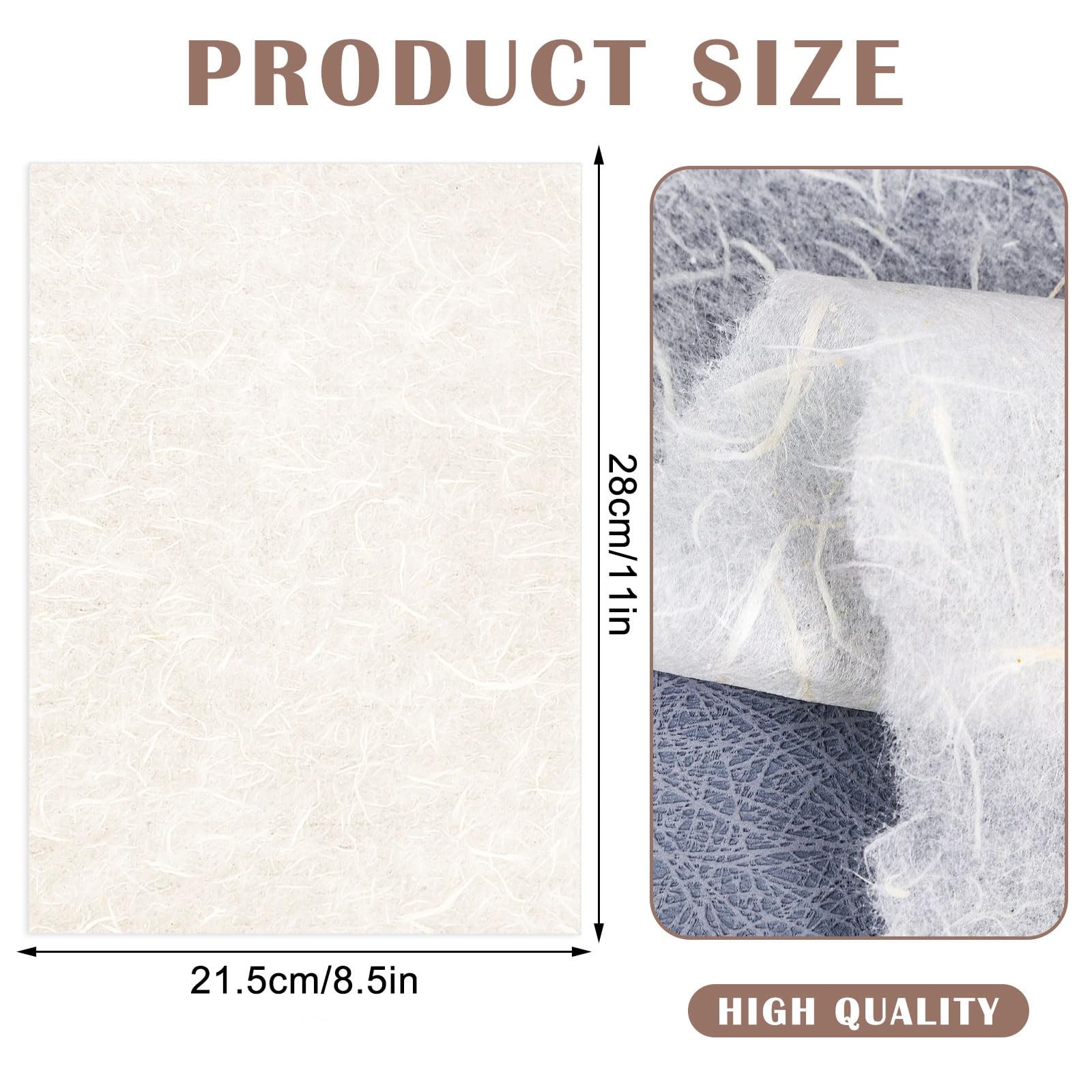 60 Sheets Mulberry Paper 8.5 x 11, Rice Paper Handmade Decoupage Sheets for