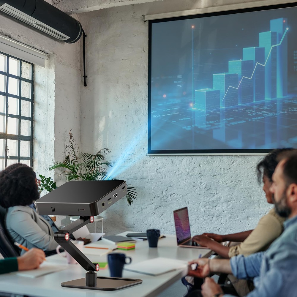 Projector Stand Desktop Foldable Stand with 1/4-Inch Thread, Height Adjustabl...