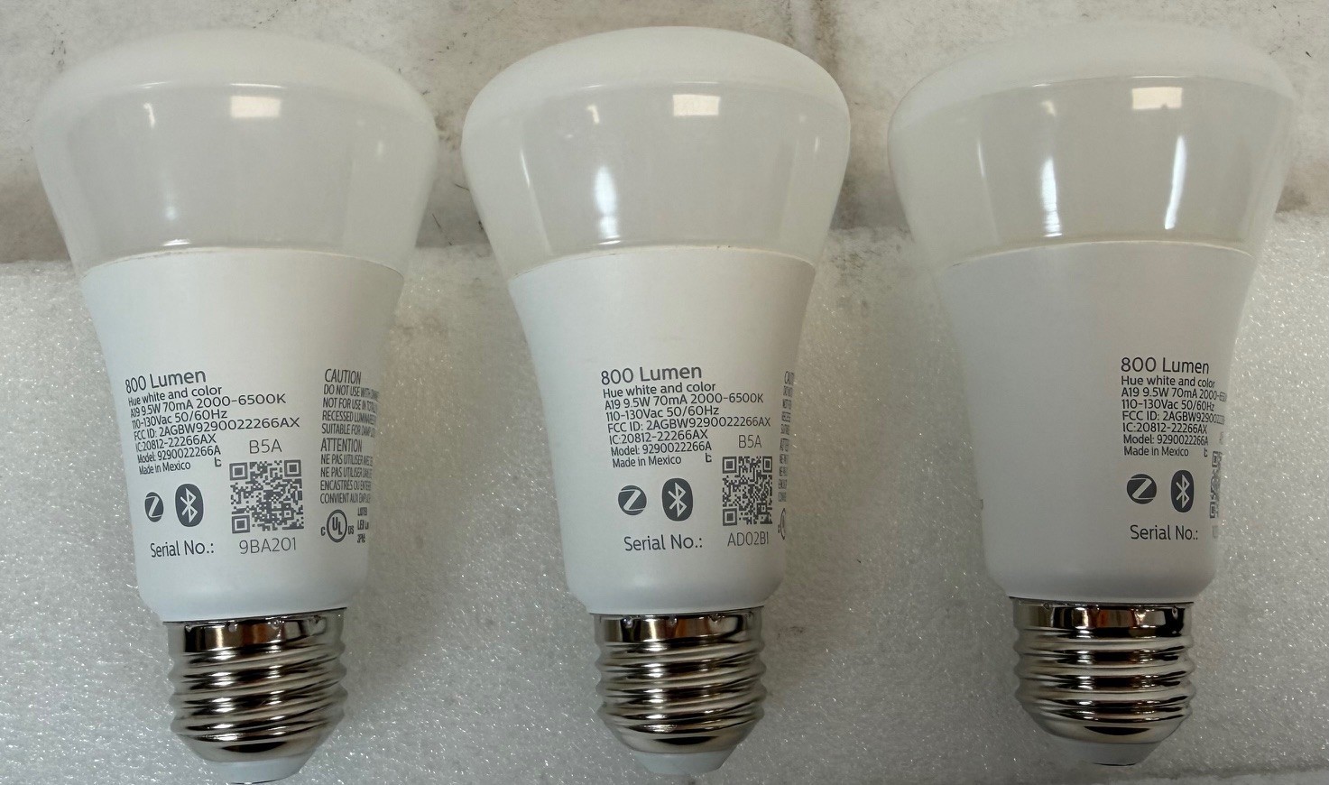 Philips Hue White & Color Ambiance A19 60W Equivalent LED Smart Bulbs - 3 Pack