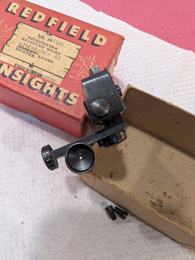 Vintage Redfield HUNTER KNOBS No. 80 CWH Micrometer Receiver Sight Winchester 43