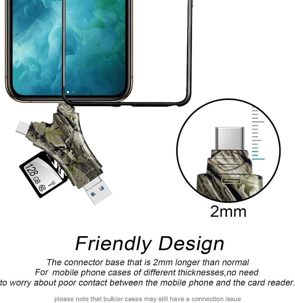 SD Card Reader for iPhone/ipad/Android/Mac/Computer/Camera,4 in1 Micro SD Car...