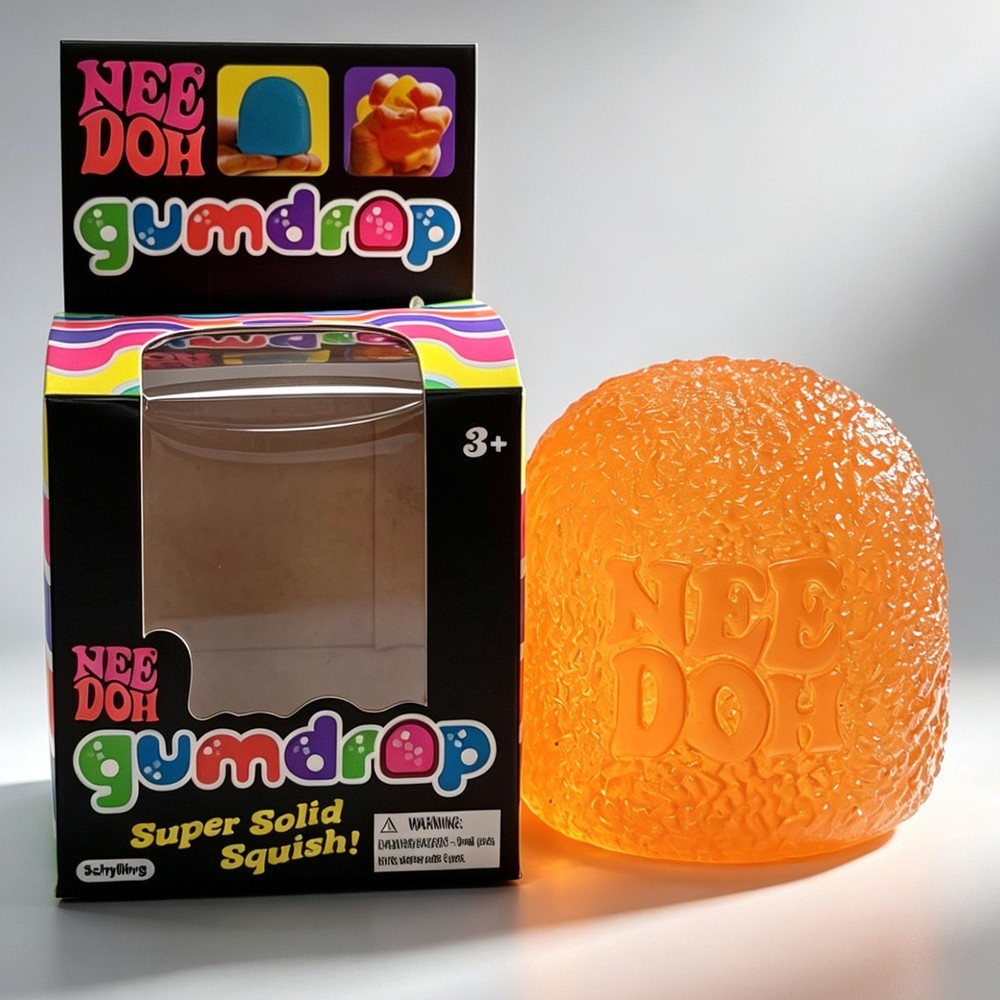 Nee Doh Gumdrop Super Solid Squish Needoh Gum Drop orange RARE ships now easter