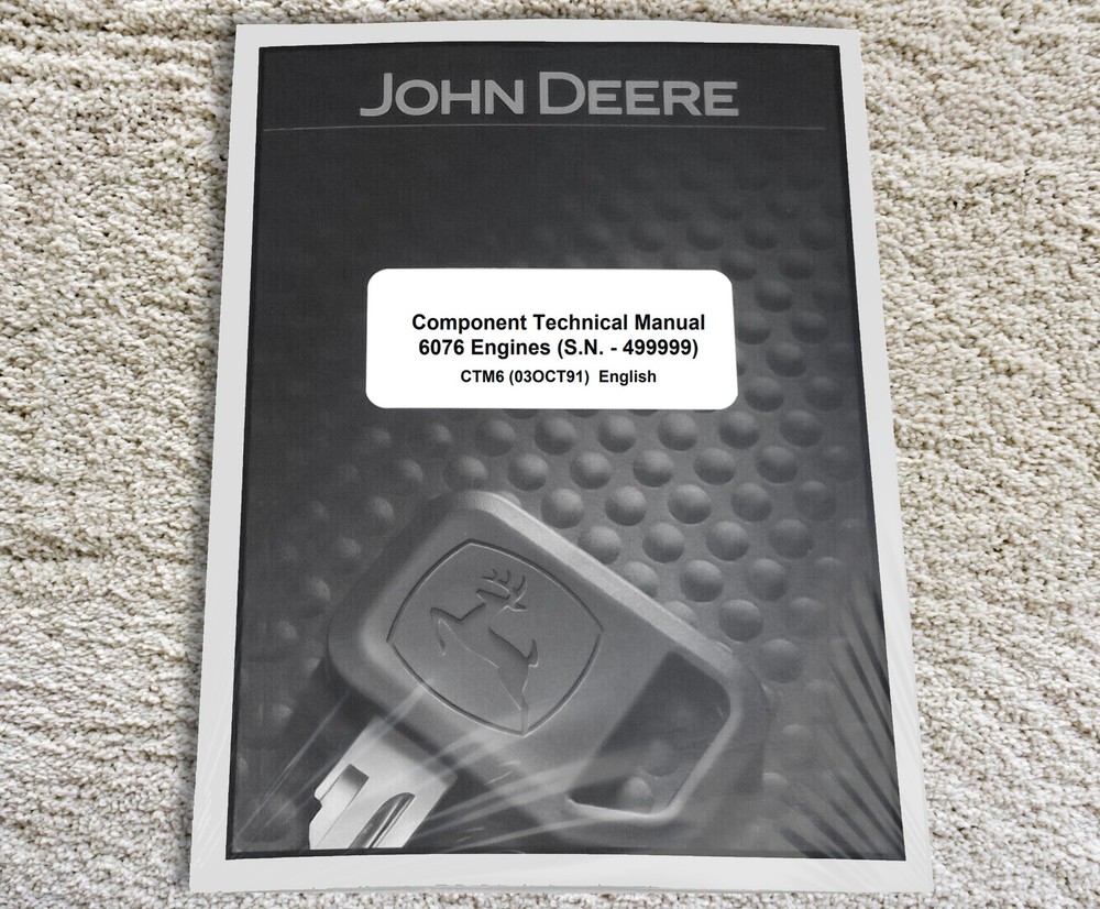 John Deere 6076 Series Engine Component Technical Service Manual - CTM6