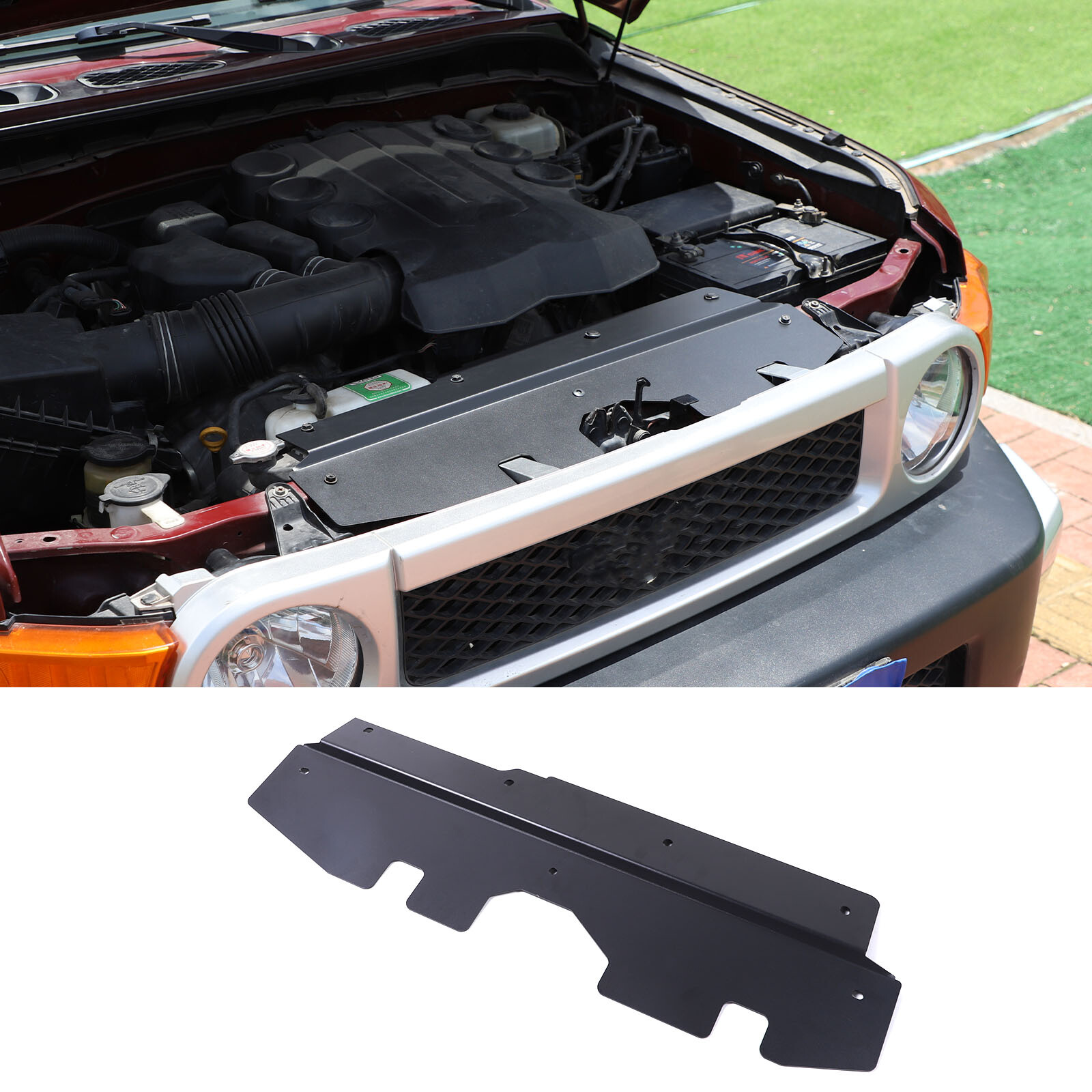 Aluminum Alloy Radiator Cooling Plate Black For Toyota FJ Cruiser 2007-2021 1PCS