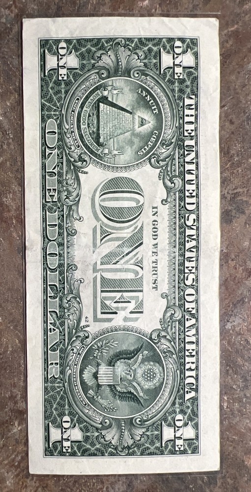 2003 $1 Misaligned Printing Shift Error Federal Reserve Note