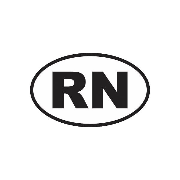 Oval RN Sticker Decal