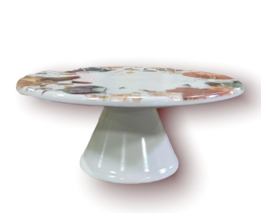 Threshold -12" Fall Stoneware Pumpkin Cake Stand White
