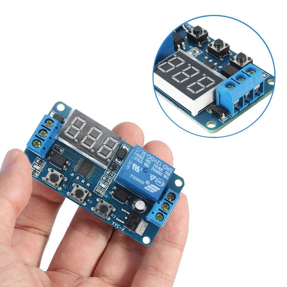 1Pcs Automation DC 12V Time Delay Relay Module LED Display Digital Delay Time...