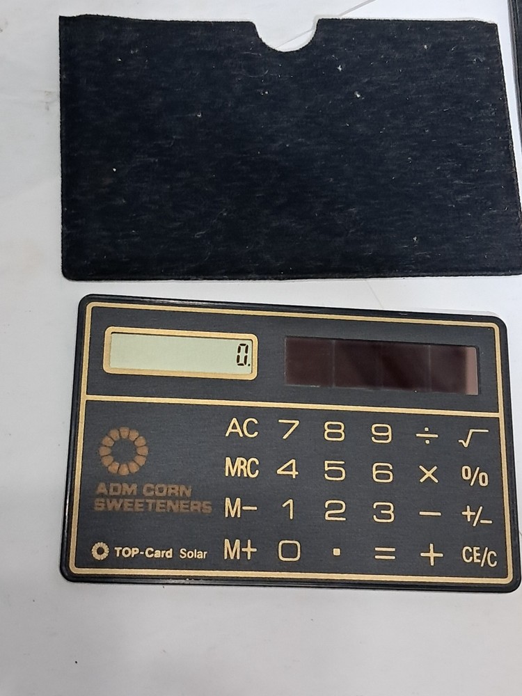 3-Vintage Solar Powered Calculators With Cases (e)
