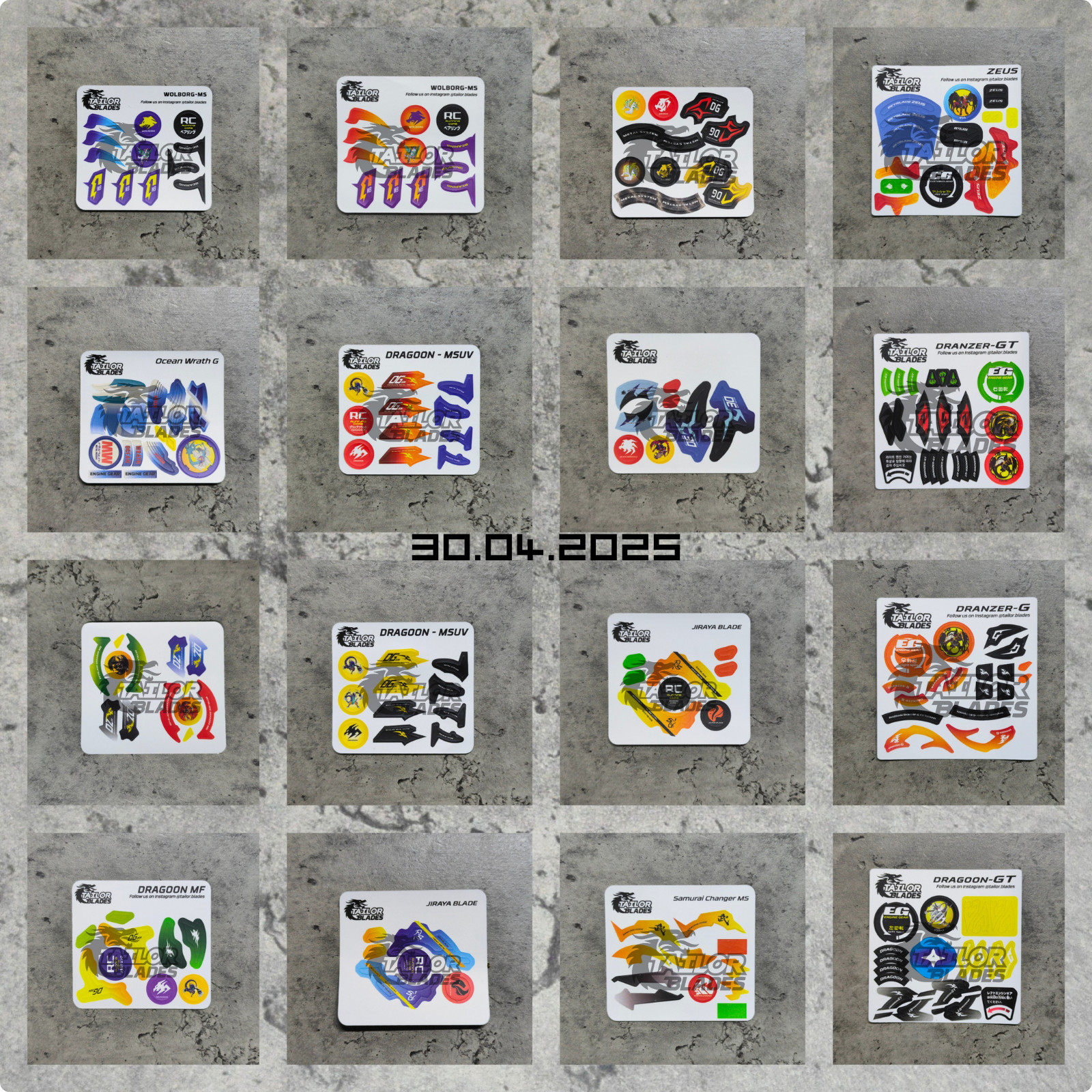 Pre-Cut Beyblade Stickers HMS MS G V2 V S F Dragoon Dranzer Driger Tyson Kai Ray