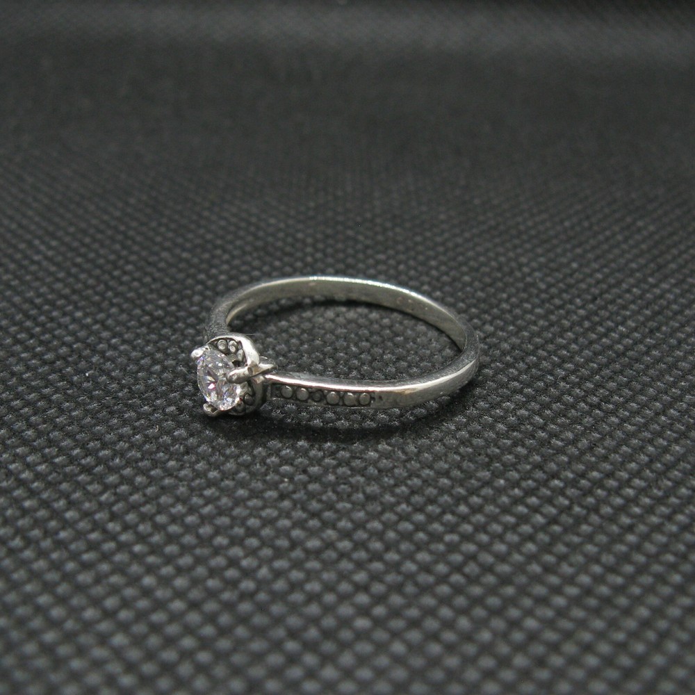 Genuine Sterling Silver Solitaire Ring Solid Hallmarked 925 4.5mm Cubic Zirconia