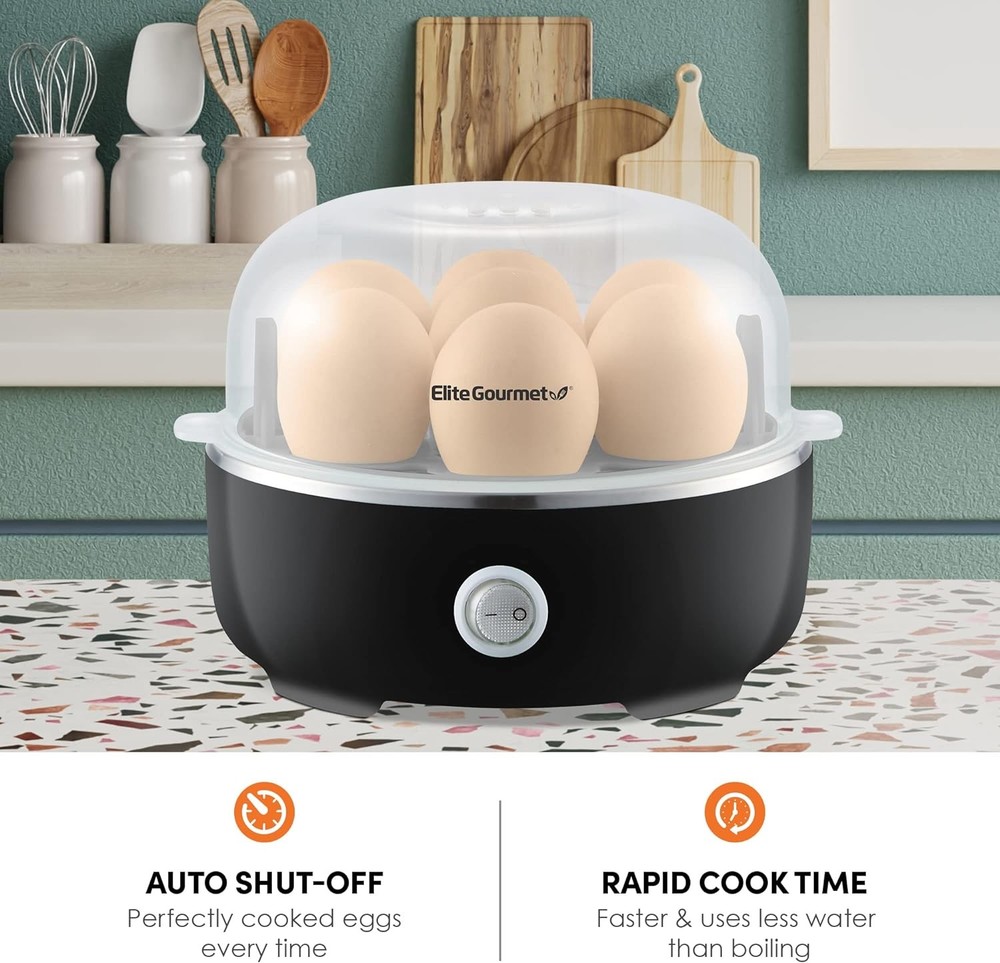 EGC115B Easy Egg Cooker Electric 7 Egg Capacity Soft Medium Hardn Boiled Egg