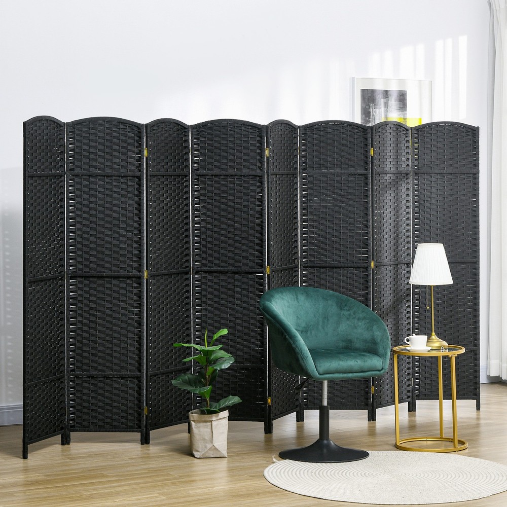 HOMCOM 4 Panel Room Divider Freestanding Folding Privacy Screen Black