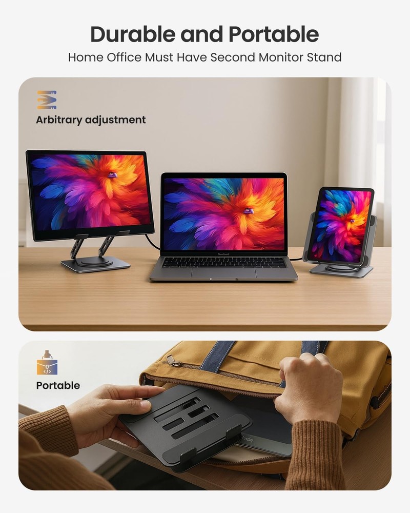 Adjustable Tablet Stand, 360 Rotating iPad Stand with HeavyDuty Base, Tablet ...