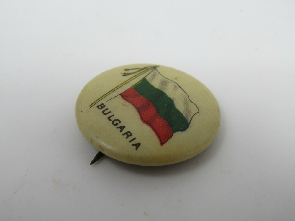 Bulgaria Flag Pin Button Vintage Antique