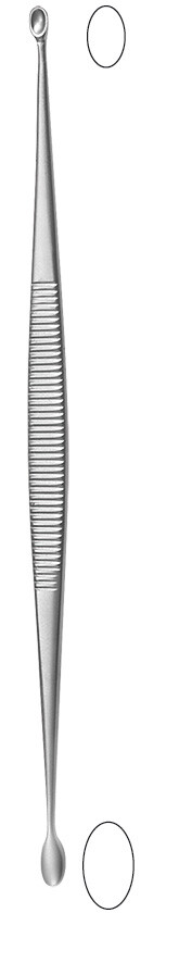 2 JACOBSON Bone Curettes, 5.1/2", Double Ended, Oval Cups