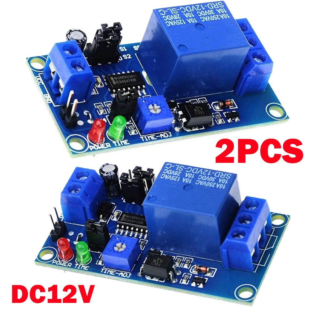 2Pack DC12V 10A Delay Relay Switch Turn On Off Switch Module With Time Timer HOT