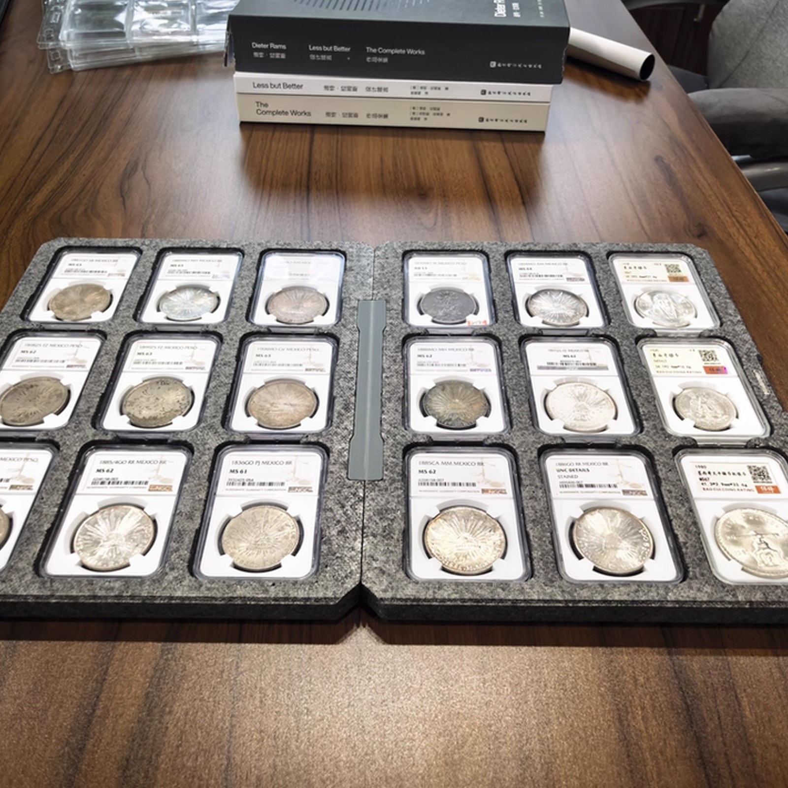 18CT Display Tray Storage Case Box Album Folder for NGC Graded Coin Slab Holder