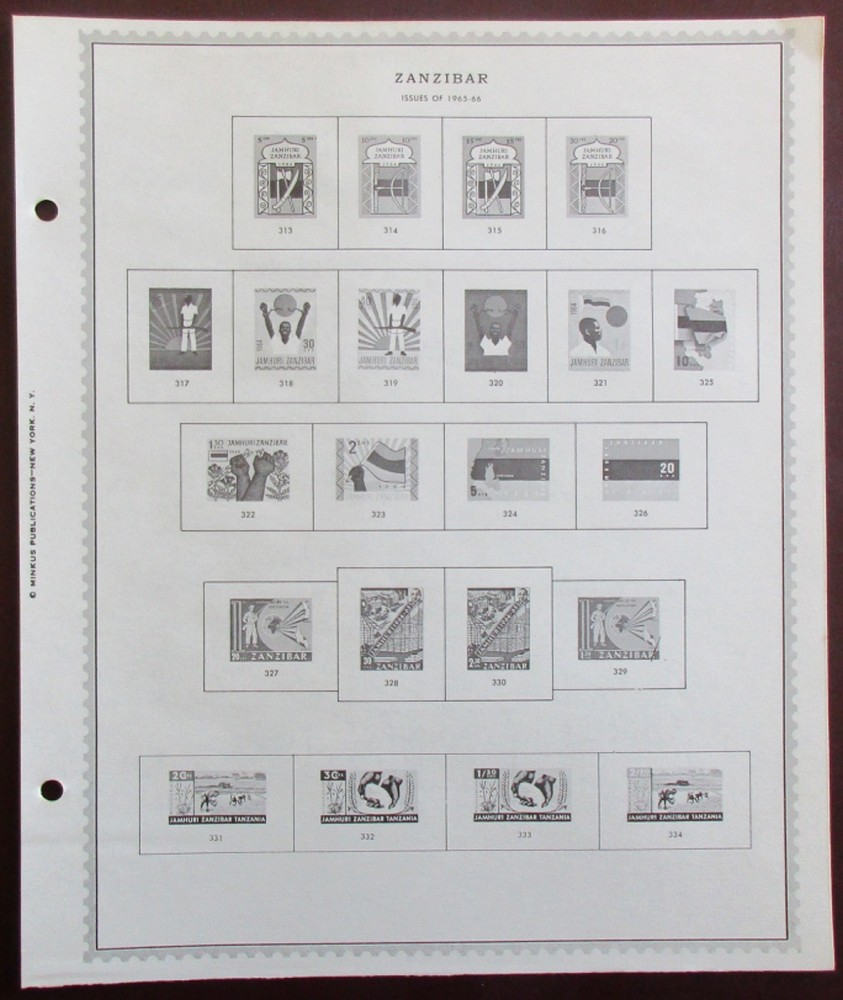 Zanzibar: Clean Set of Unused Minkus Supreme Global Pages to 1967