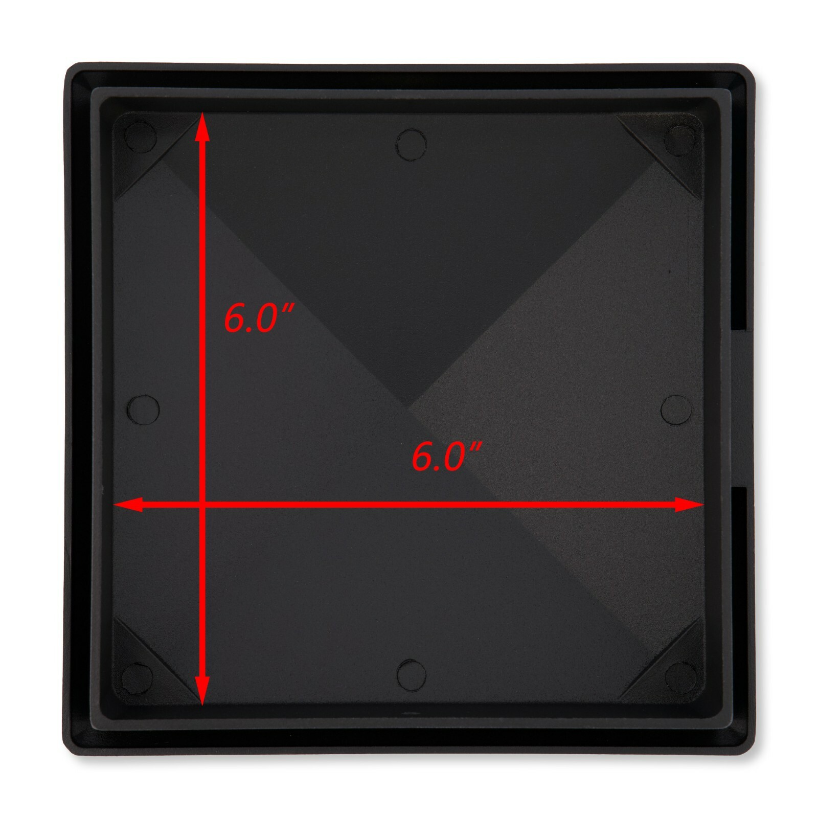 True 6" x 6" Heavy Duty Aluminium Pyramid Post Cap for Wood Posts - Black