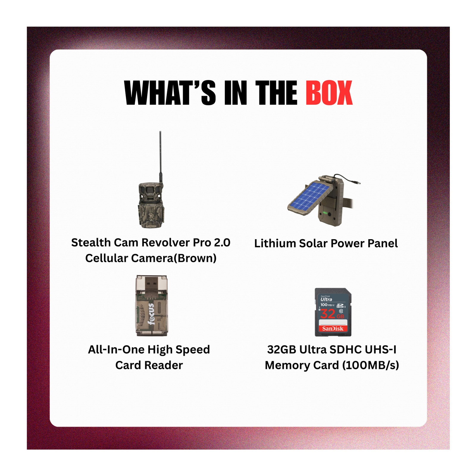 Stealth Cam Revolver Pro 2.0 360-Degree 40MP Cellular Camera (Brown) Bundle