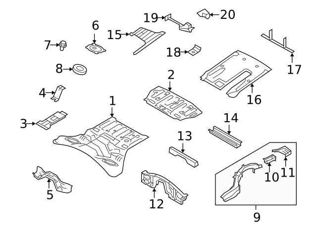 Genuine Nissan Frame Side Member Bracket 74531-JF00A