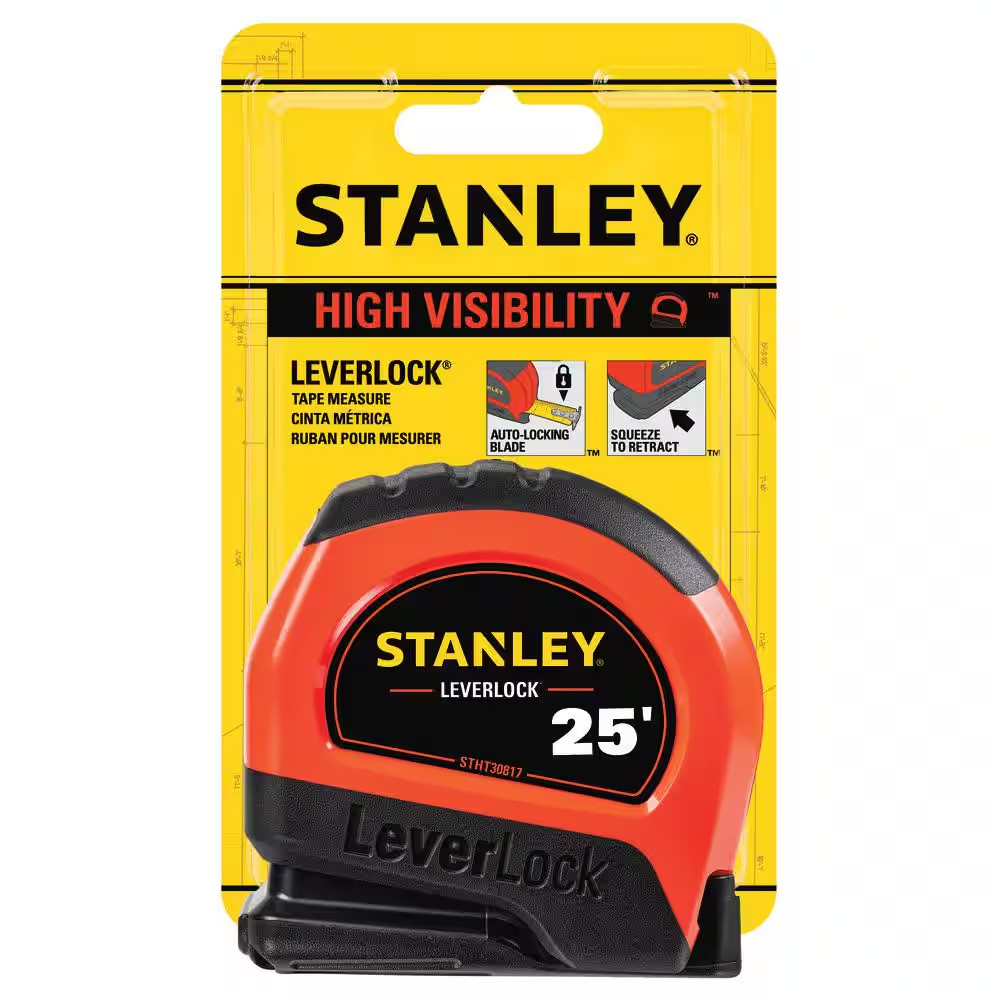 25 Ft. Lever Lock High Visibility Tape Measure