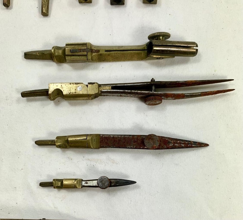 various DRAWING instrument items antique collection spares