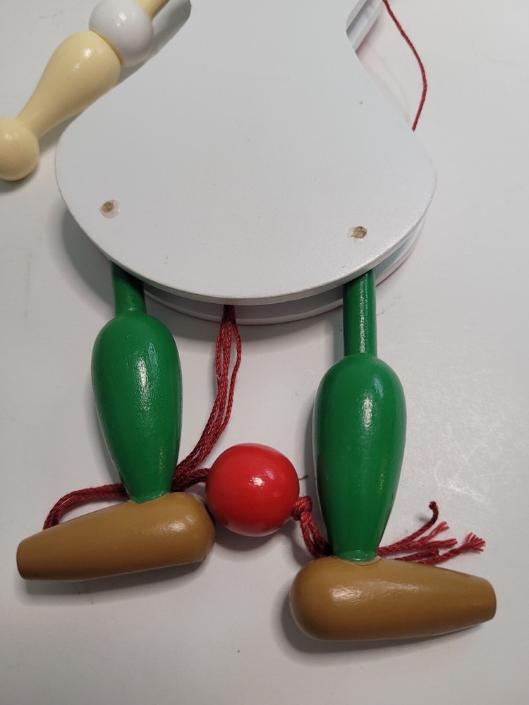 Wooden Pull String Toy Jumping Jack Figure Pull String Marionette