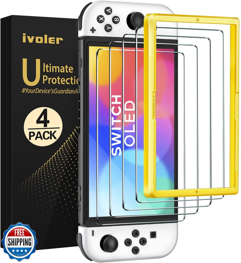ivoler 4-Pack Tempered Glass Screen Protector Designed for Ninten